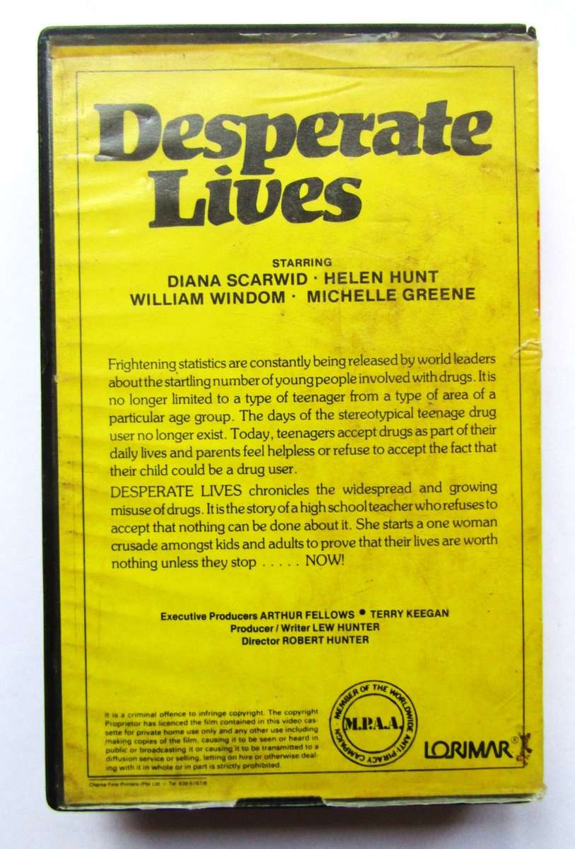 Desperate Lives - Helen Hunt - Movie VHS Tape (1982)