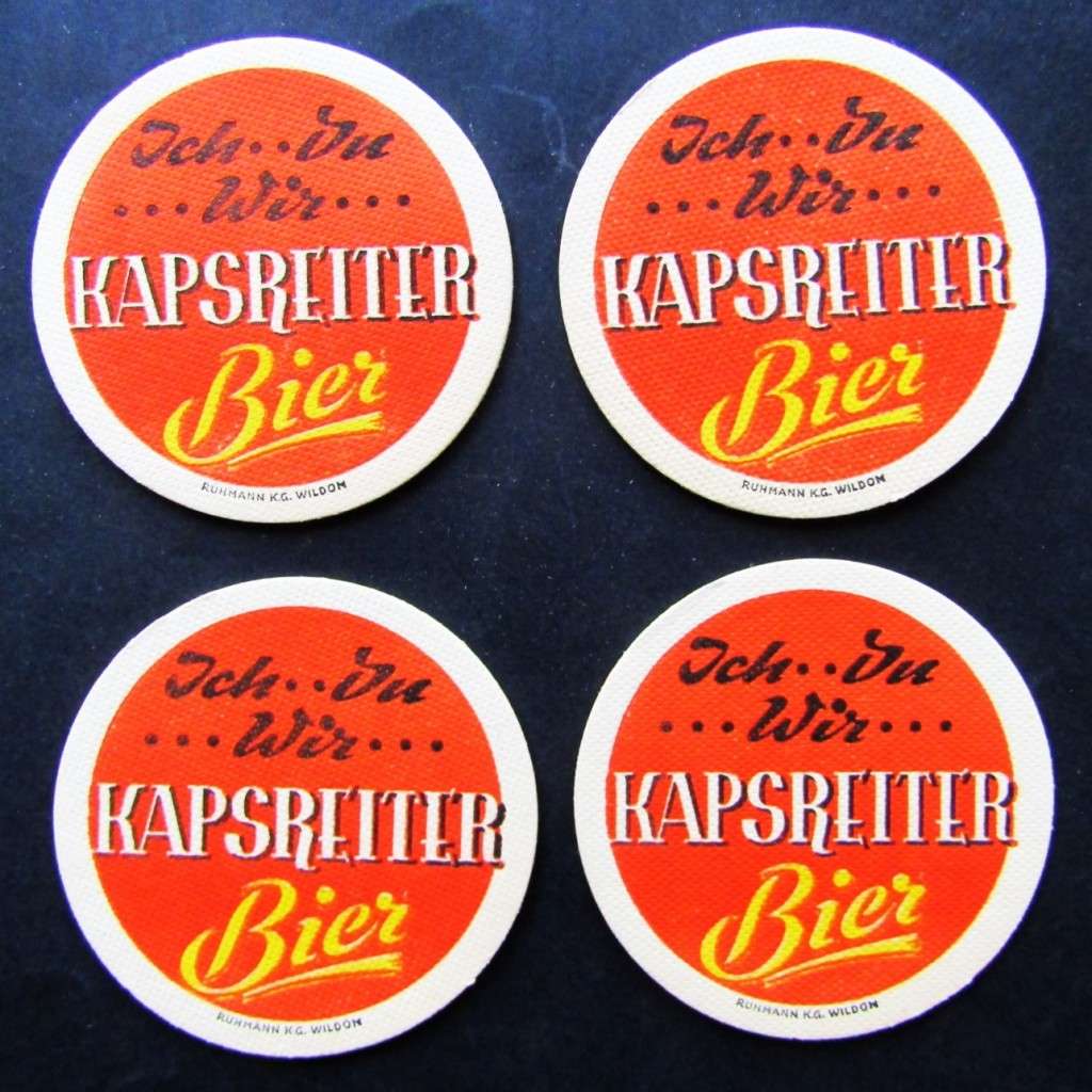 4 Old Austrian Kapsreiter Beer Coasters
