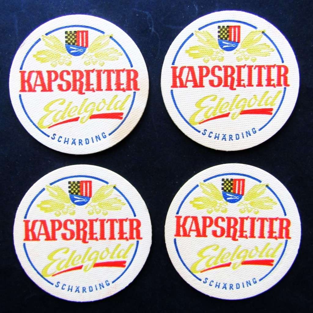 4 Old Austrian Kapsreiter Beer Coasters