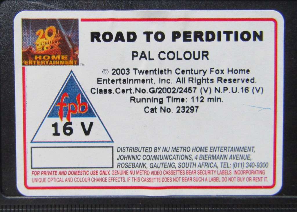 Road to Perdition - Tom Hanks - Movie VHS Tape (2003)