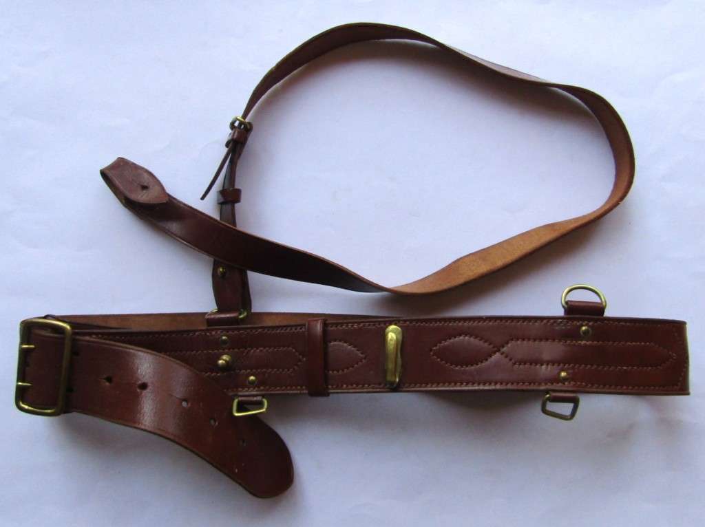 Old Sam Browne Leather Belt and Cross Strap