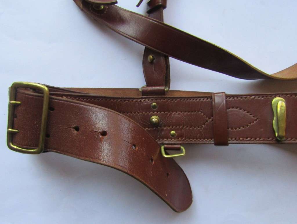 Old Sam Browne Leather Belt and Cross Strap