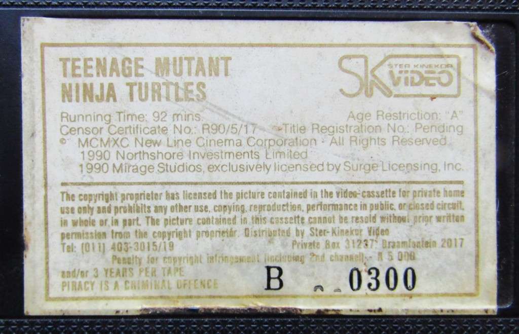 Teenage Mutant Ninja Turtles - The Movie - VHS Tape (1990)