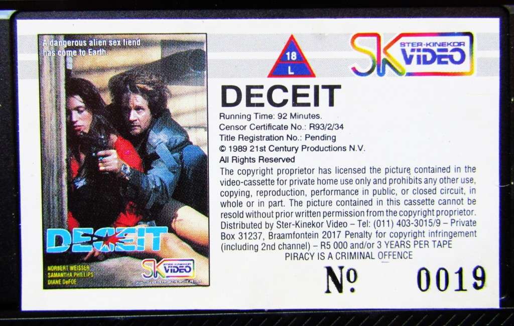 Deceit - Samantha Phillips - Movie VHS Tape (1993)