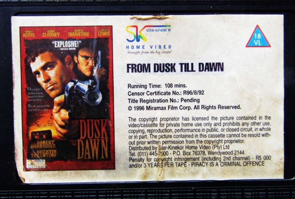 From Dusk Till Dawn - George Clooney - Movie VHS Tape (1996)