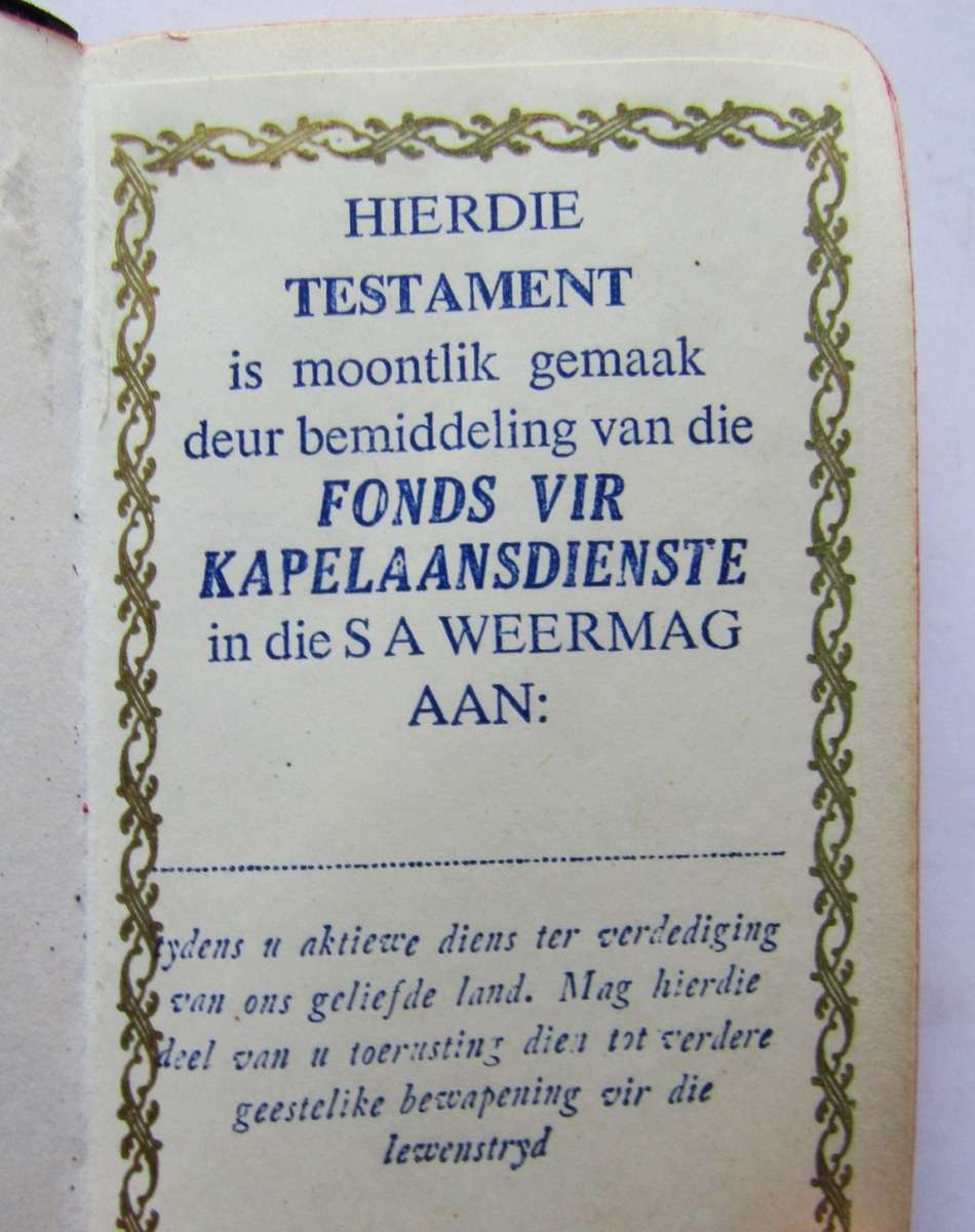 1977 SADF Afrikaans Pocket Bible