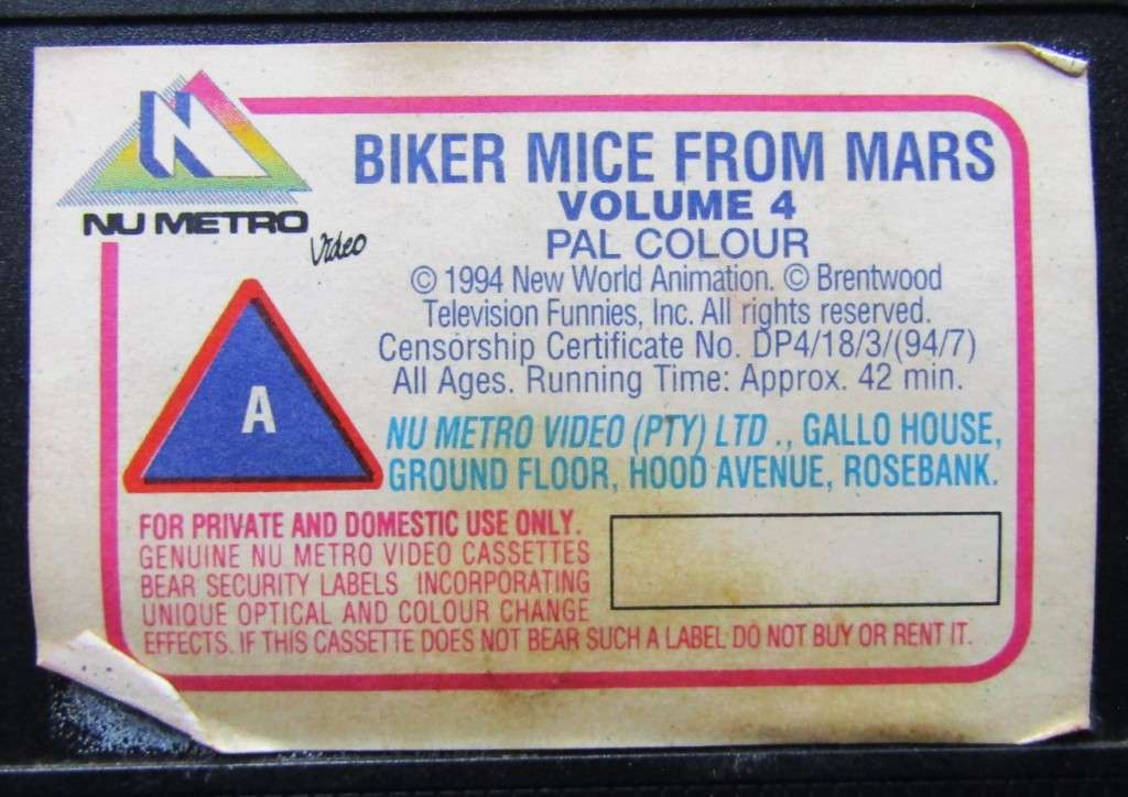 Biker Mice from Mars - Volume 4 - TV Series VHS Tape (1994)