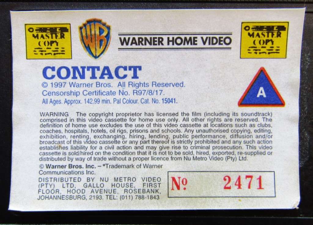 Contact - Jodie Foster - Movie VHS Tape (1997)