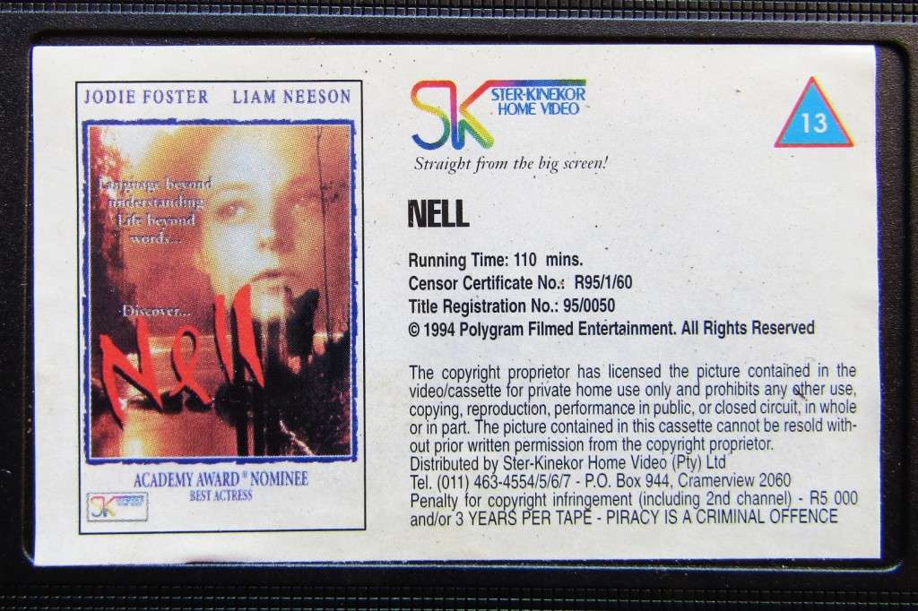 Nell - Jodie Foster - Movie VHS Tape (1995)