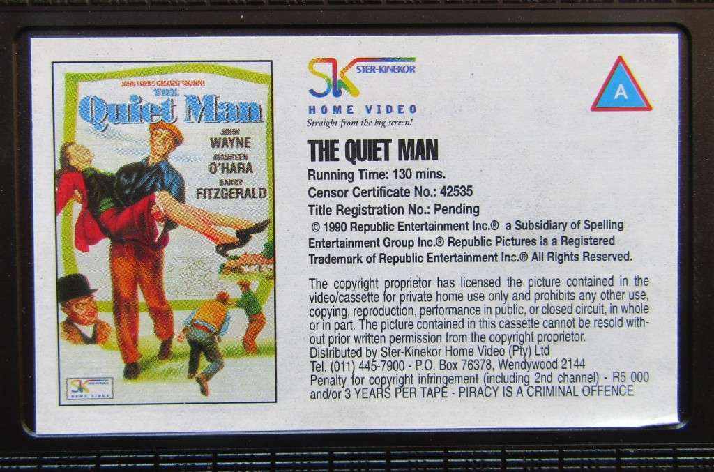 The Quiet Man - John Wayne - Movie VHS Tape (1990)