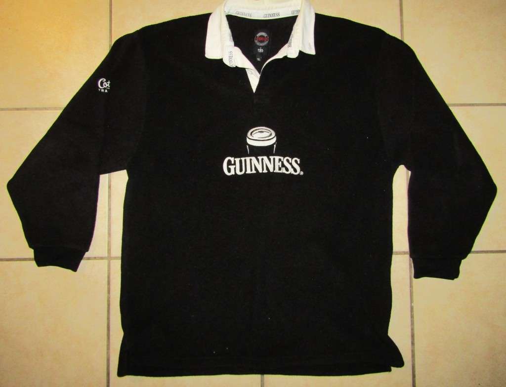 Old Guiness Long Sleeve Rugby Jersey - XL Size