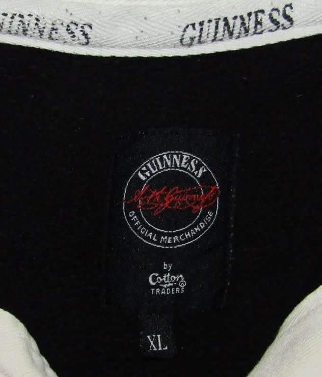 Old Guiness Long Sleeve Rugby Jersey - XL Size