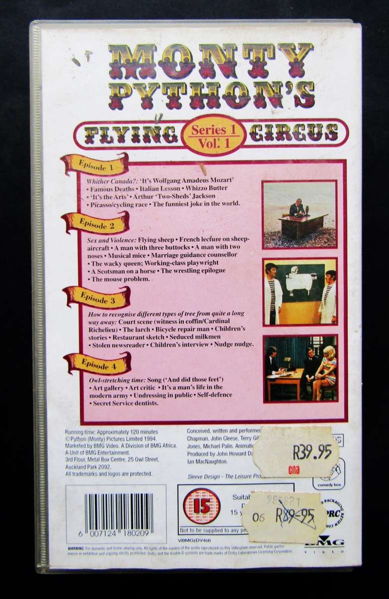 Monty Python's Flying Circus - Series 1 Vol 1 - VHS Video Tape (1994)