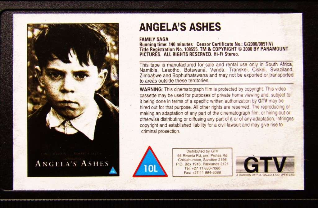Angela's Ashes - Emily Watson - Movie VHS Tape (2000)