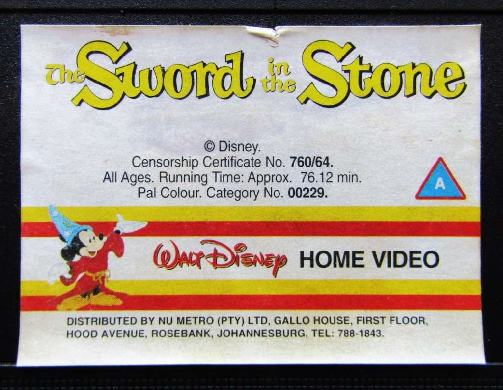 The Sword in the Stone - Walt Disney VHS Tape