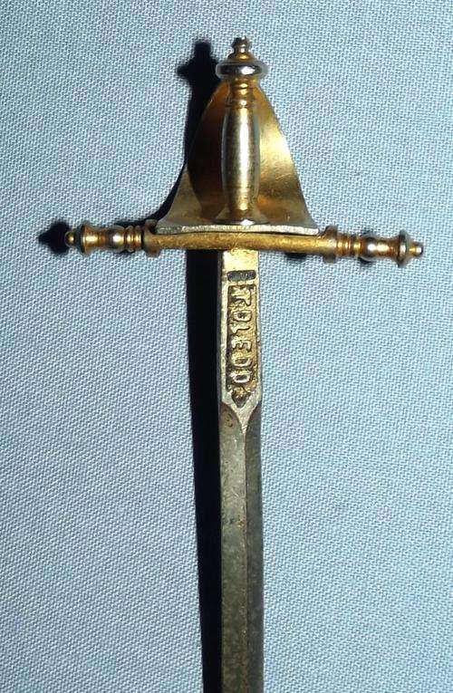 Vintage Toledo Spain Metal Miniature Sword Letter Opener