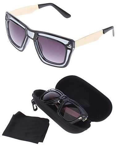 *NEW* OREKA Fashion Gray Lens Black and Golden Frame Sunglasses CASED