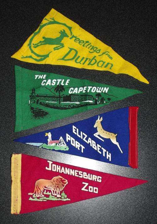 Old 1950's SA City Pennant Flags