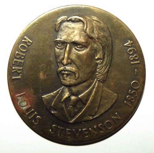 Old 1850 - 1894 Robert Louis Stevenson Medal - Famous Scottish Novelist and Poet