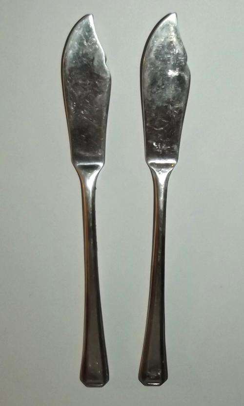 Old SAA Flying Springbok EPNS Fish Knives - Sheffield England