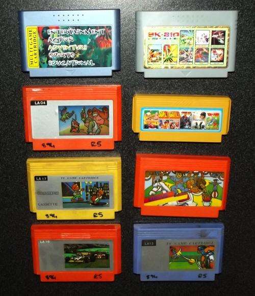 8 Old Nintendo Game Cartridges