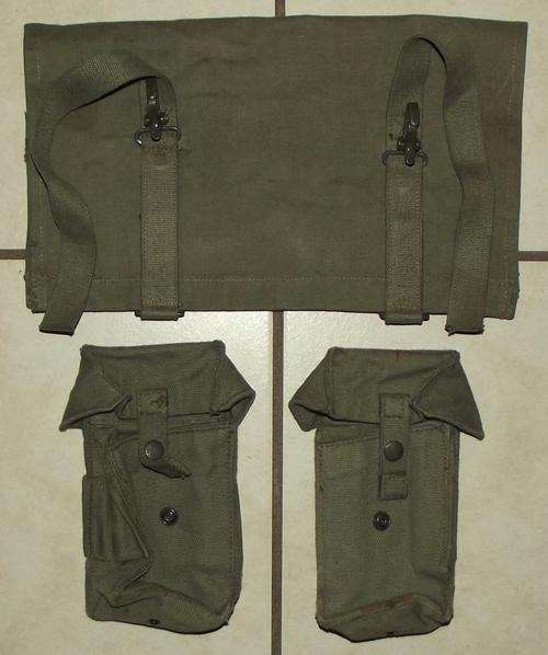 SADF Army Webbing Ground Sheet Carrier + 2 Ammo Pouches
