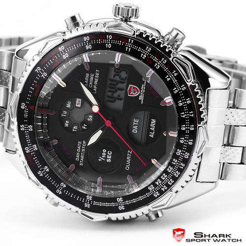 *FREE COURIER* SHARK Eightgill Series Dual Movement Quartz Watch BOXED w/ PAPERS