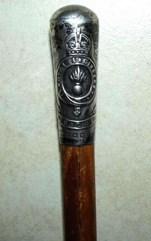 WW1 Royal Engineers Silver Tipped Officers Swagger Stick