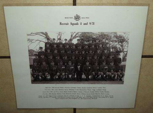 Laminated Copy of Original Photo of Rhodesia BSAP Recruit Squads 8 and 9/78