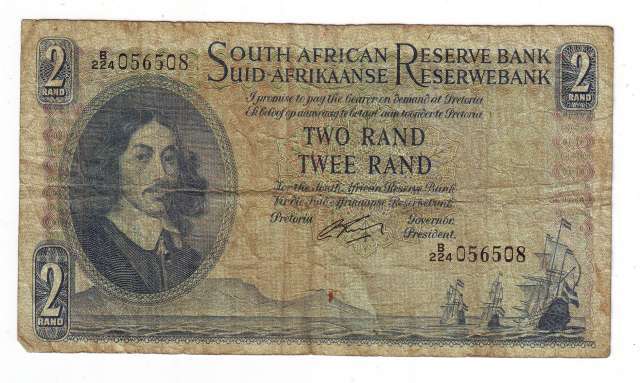OLD SOUTH AFRICAN 2 RAND BANK NOTE
