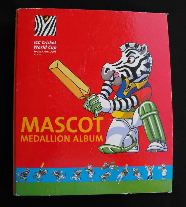 ICC CRICKET WORLD CUP SOUTH AFRICA 2003 WALL MASCOT MEDALLION ALBUM