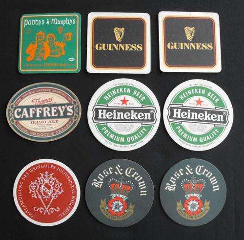 9 OLD INTERNATIONAL BEER COASTERS