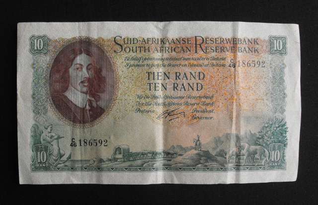SOUTH AFRICA G RISSIK 10 RAND BANK NOTE