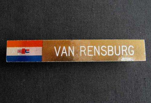 SADF OLD FLAG VAN RENSBURG METAL NAME BADGE