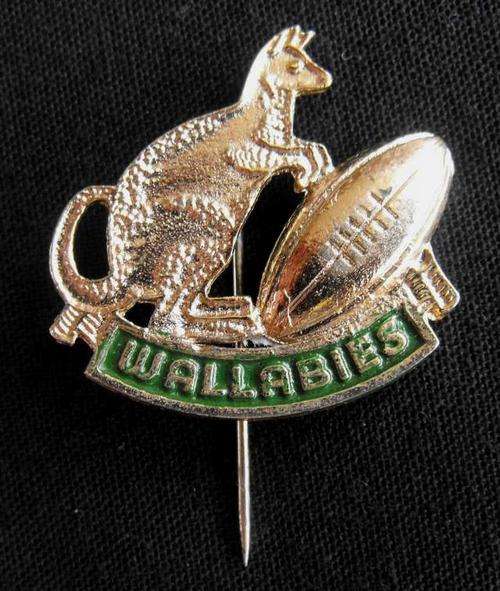 OLD AUSTRALIA WALLABIES RUGBY METAL LAPEL STICK PIN