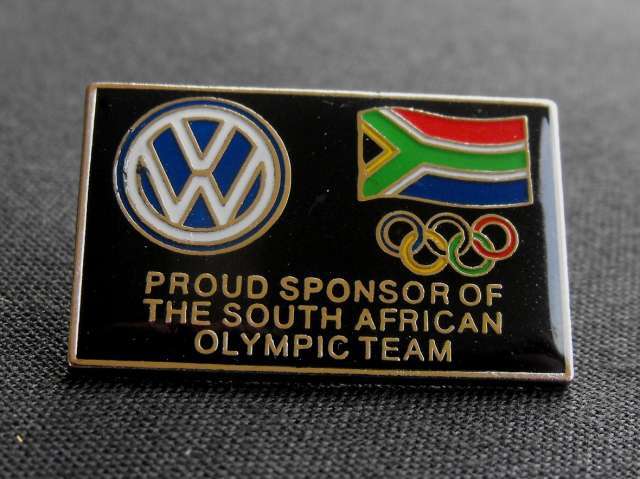 SOUTH AFRICAN OLYMPIC TEAM VOLKSWAGEN SPONSOR PIN BADGE