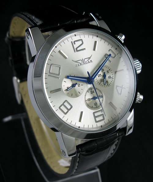 NEW JARAGAR LUXURY SWISS AUTO 6 HAND MULTI FUNCTION MENS WATCH