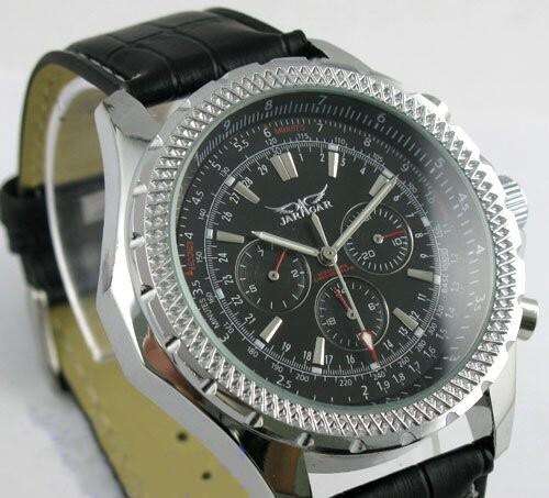 NEW JARAGAR DELUXE SWISS AUTO 6 HAND MULTI FUNCTION MENS WATCH