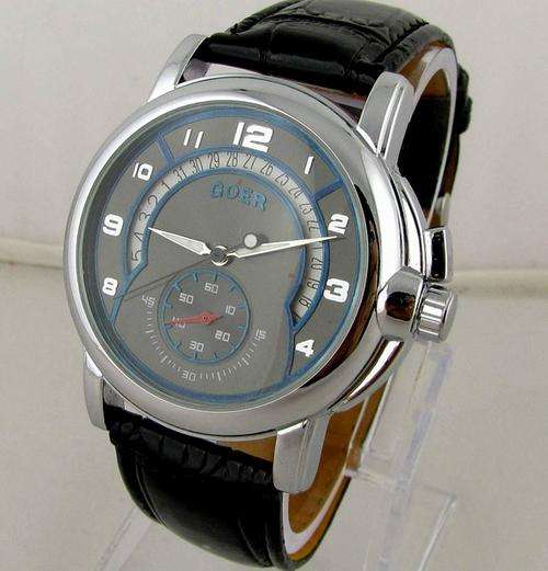NEW GOER BLACK DATE AUTOMATIC MENS WATCH