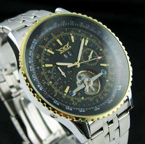 NEW JARAGAR LUXURY AUTO TOURBILLON MULTI FUNCTION MENS WATCH