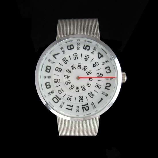 NEW DESIGNER THREE CIRCLE SILVER QUARTZ MENS WATCH