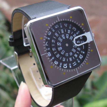 NEW JIALILEI THREE CIRCLES BLACK QUARTZ UNISEX WATCH