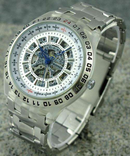 NEW WINNER MODERN SKELETON MECHANICAL MENS WATCH