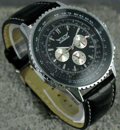 NEW JARAGAR DELUXE SWISS AUTO 6 HAND MULTI FUNCTION MENS WATCH