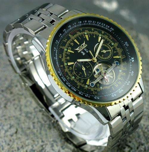 NEW JARAGAR LUXURY AUTO TOURBILLON MULTI FUNCTION MENS WATCH