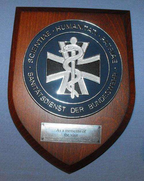 GERMAN SURGEON GENERAL VISIT TO SOUTH AFRICA PLAQUE