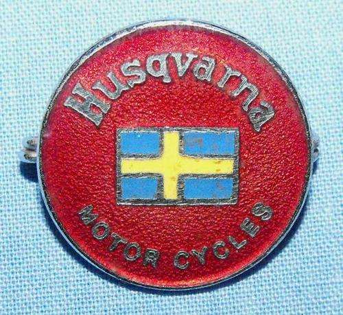 OLD HUSQVARNA MOTORCYCLES LAPEL PIN BADGE