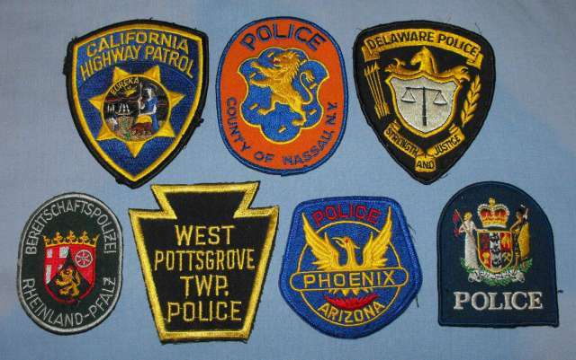 6 INTERNATIONAL POLICE CLOTH BADGES
