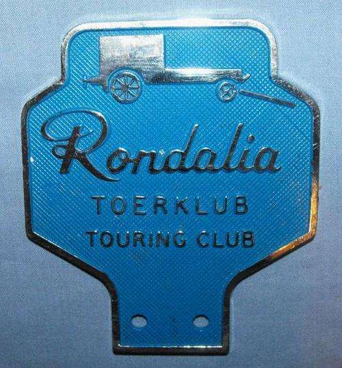 OLD RONDALIA TOURING CLUB CAR BUMPER BADGE