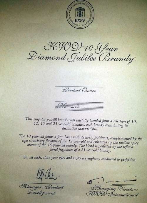 KWV Diamond Jubilee Ltd Ed**BoB Sellers please do not watch.